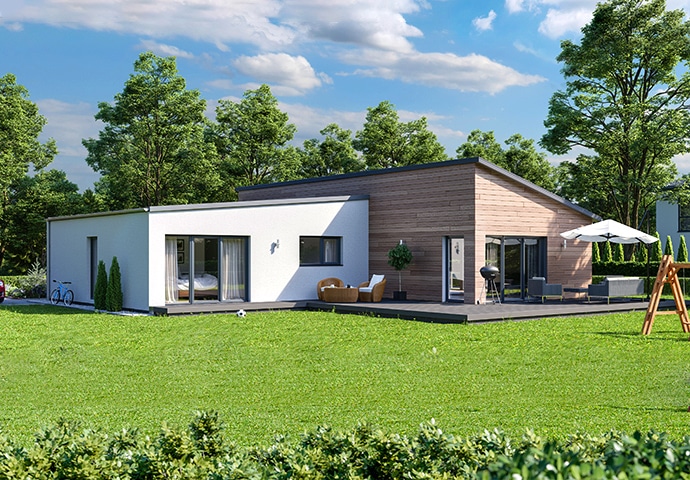 Bungalow mit Garten - bauen.wiewir Fertighäuser