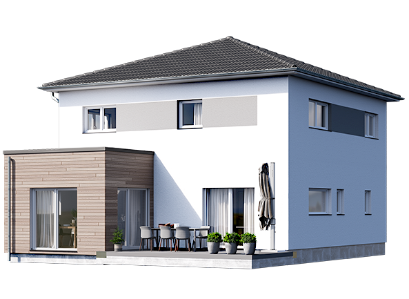 Stadtvilla mit Terrasse - bauen.wiewir Fertighäuser aus Bayern
